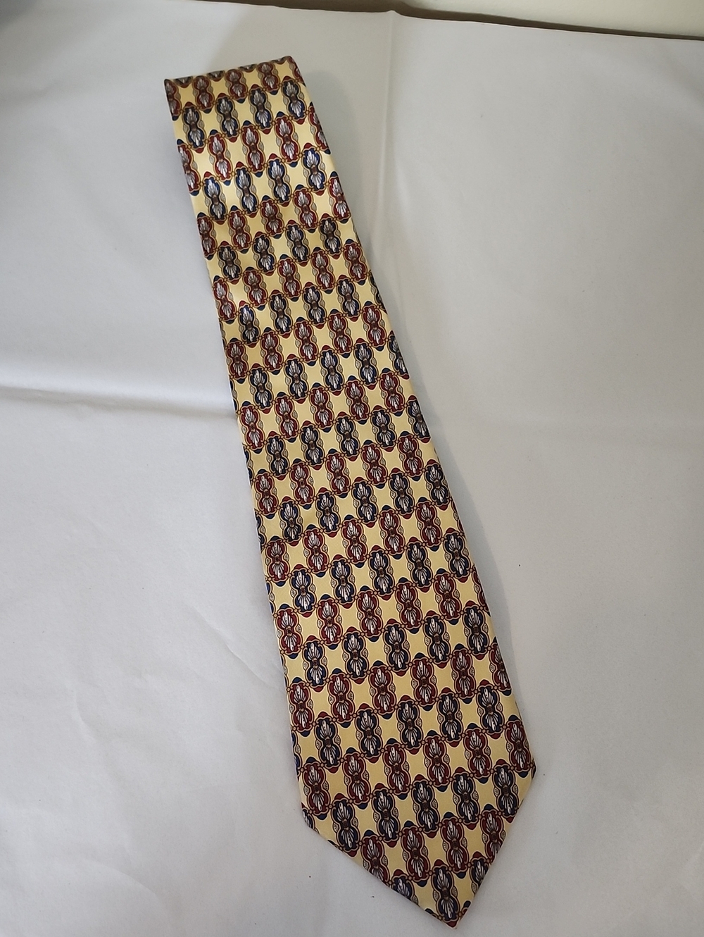 Christian Dior Silk Tie Vintage In Yellow Pattern